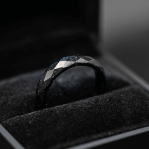 Ring - Diamond Cut Black Jade