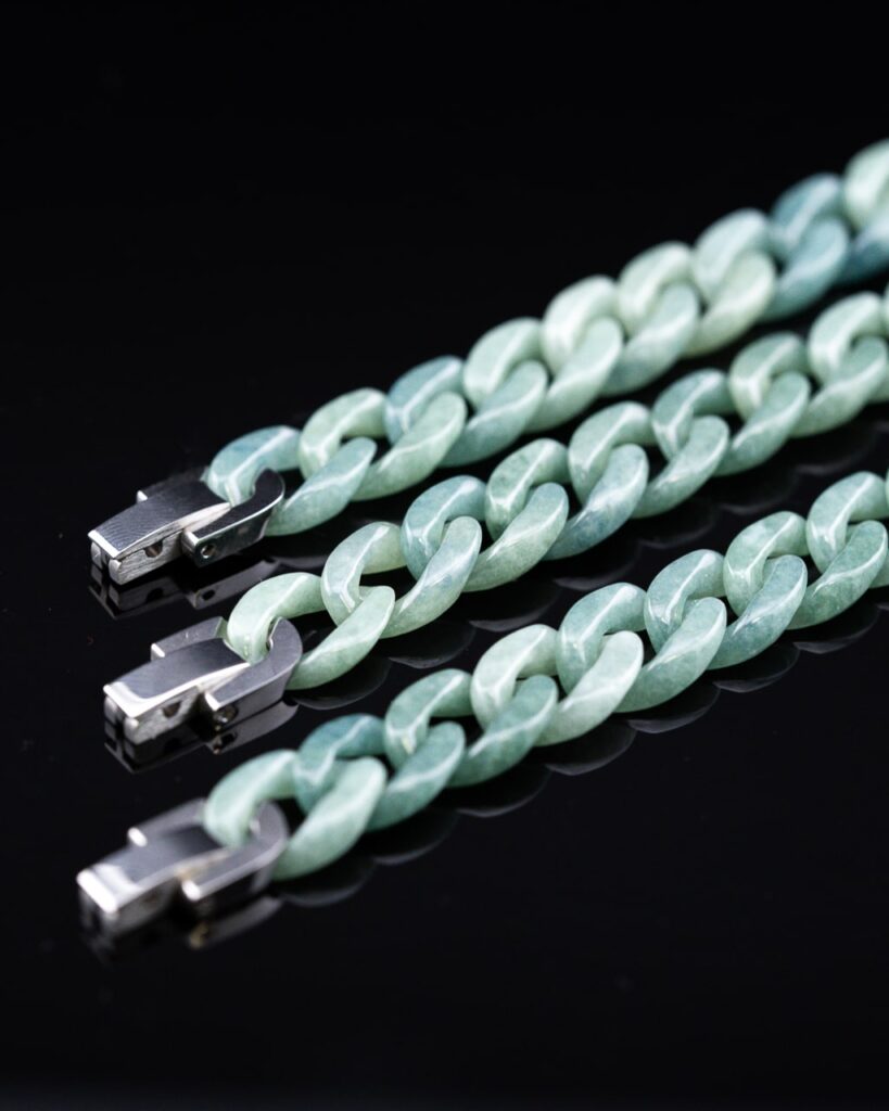Green Cuban Link Jade Bracelet