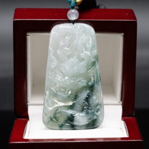 TWO-TONE ICY FIERCE DRAGON JADE PENDANT