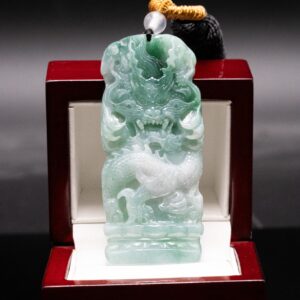 WHITE/GREEN TWO TONE DRAGON JADE PENDANT