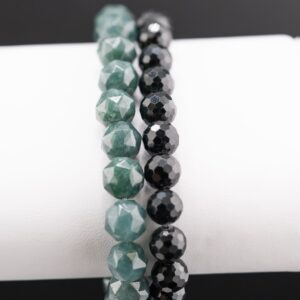 Black Diamond Cut Jade Bracelet