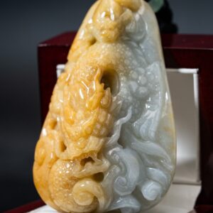 Golden Yellow & White Dragon Jade Pendant