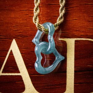 Micro Heart Link Jade Pendant