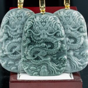 Dragon Flying Over 4 Seas Jade Pendant