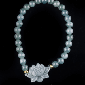 Blue Beaded Lotus Jade Bracelet