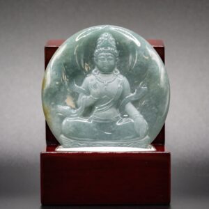 z. ONE OF ONE TWO TONE BLUE/YELLOW MEDITATING BUDDHA