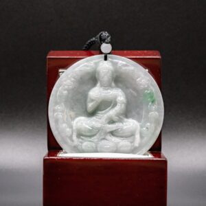 ONE OF ONE White Jade Meditating Female Buddha Pendant
