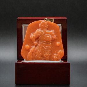 Red Jade Guan Gong Pendant